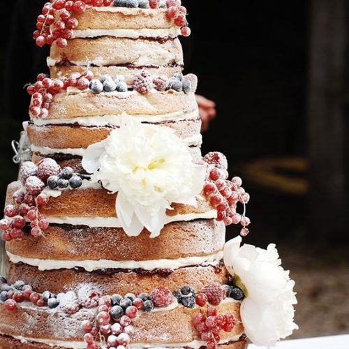bruidstaart naked cake bessen